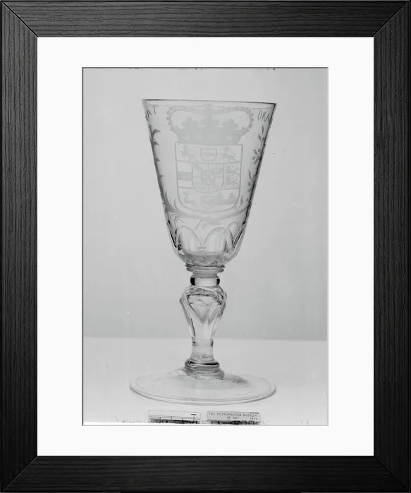 Framed Print : Wineglass with arms of William V