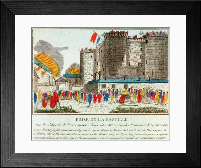 Framed Print : Prise de la Bastille par les Citoyens de Paris; C'est ainsi que l'on punit les traitres 1789