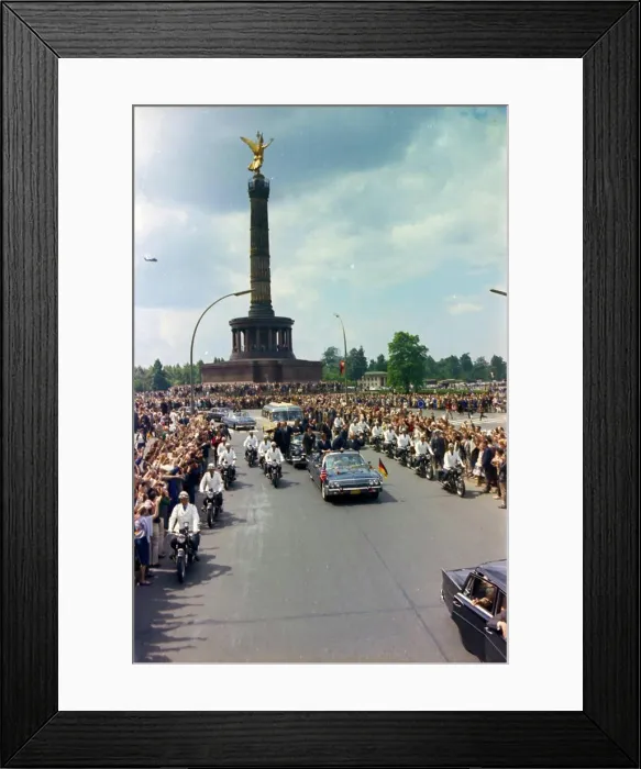 Framed Print : Trip to Europe: Germany, West Berlin: President Kennedy in motorcade with Willie Brandt Framed Print : Trip to Europe: Germany, West Berlin: President Kennedy in motorcade with Willie Brandt