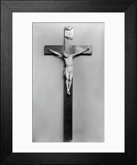 Framed Print : Crucifix 18th century probably German A ghostly loincloth barely interrupts the continuous line of Christ's torso Framed Print : Crucifix 18th century probably German A ghostly loincloth barely interrupts the continuous line of Christ's torso