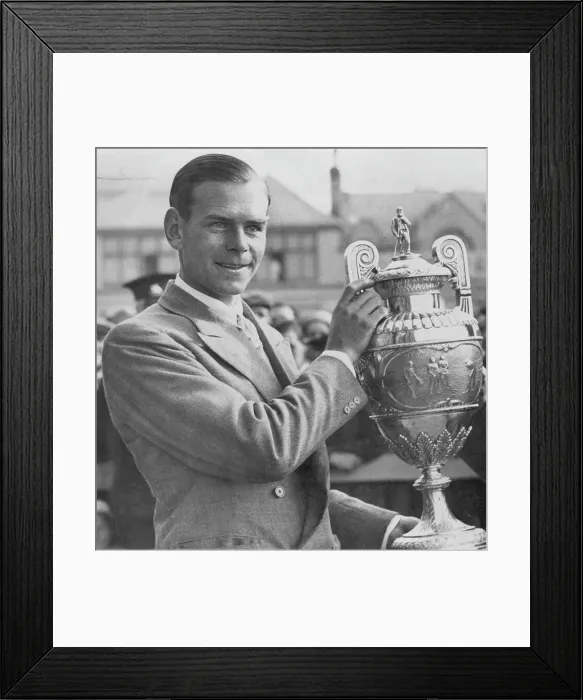 Framed Print : Hector Thomson (golfer) with British Golf final cup with *****