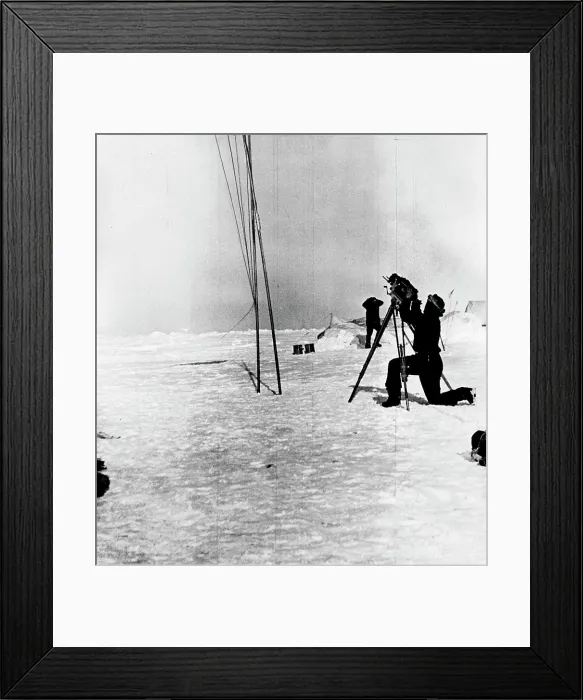 Framed Print : Soviet Flags on the North Pole: A banner with a portrait of J Framed Print : Soviet Flags on the North Pole: A banner with a portrait of J