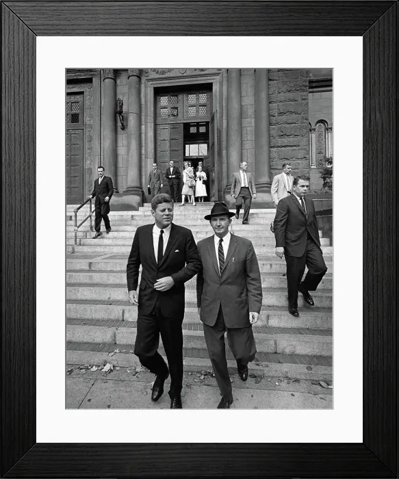 Framed Print : President Kennedy attends Mass at St