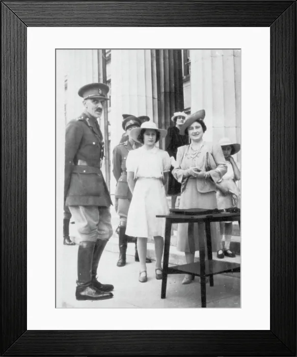Framed Print : Queen Elizabeth Visits College - Queen Elizabeth was accompanied by Princesses Elizabeth (left) Framed Print : Queen Elizabeth Visits College - Queen Elizabeth was accompanied by Princesses Elizabeth (left)