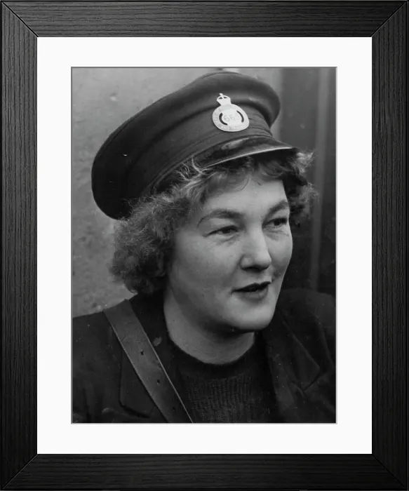 Framed Print : Tram conductress, Nora Skiba of Fort Macquarie Depot Framed Print : Tram conductress, Nora Skiba of Fort Macquarie Depot
