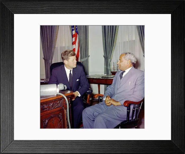 Framed Print : Meeting with Norman Manley, Premier of Jamaica