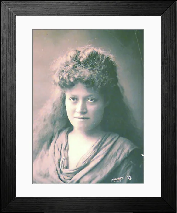 Framed Print : Samoan Woman with Long Hair, 1890-1910, Smoa, by Thomas Andrew