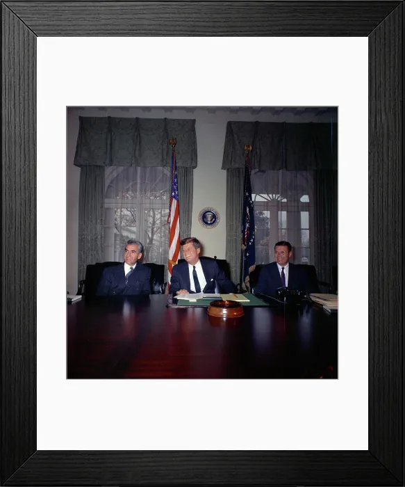 Framed Print : Meeting with the Shah of Iran, Mohammad Reza Shah Pahlavi
