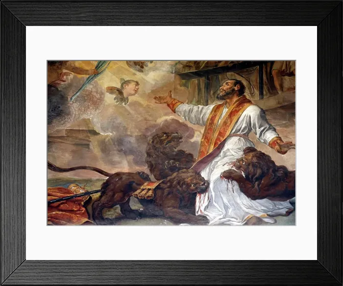 Framed Print : San Clemente Basilica. Martyrdom of Daniel in the Lions Den