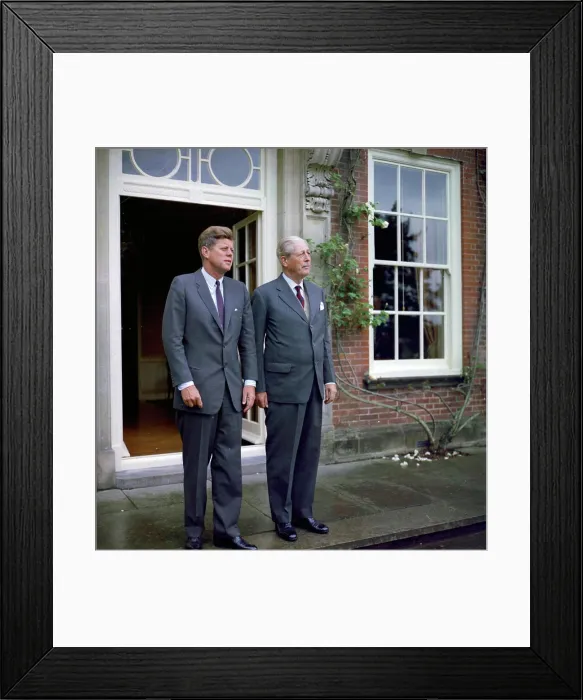 Framed Print : Trip to Europe: England, Chelwood Gate: President Kennedy at Birch Grove House with Prime Minister Harold Macmillan