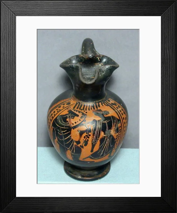 Framed Print : Terracotta oinochoe with trefoil mouth late 6th-early 5th century B Framed Print : Terracotta oinochoe with trefoil mouth late 6th-early 5th century B