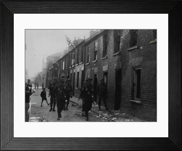 Framed Print : Serious Rioting in Belfast -- The scene of devastation in Little York Street Framed Print : Serious Rioting in Belfast -- The scene of devastation in Little York Street