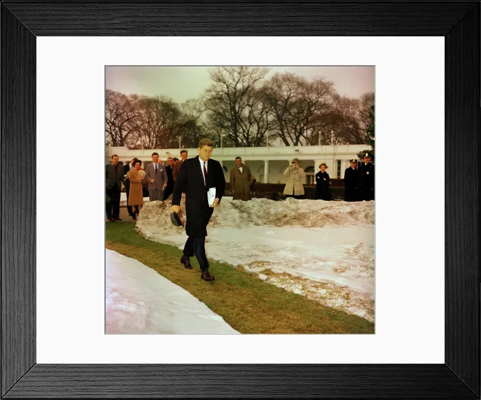 Framed Print : President Kennedy departs the White House via helicopter Framed Print : President Kennedy departs the White House via helicopter