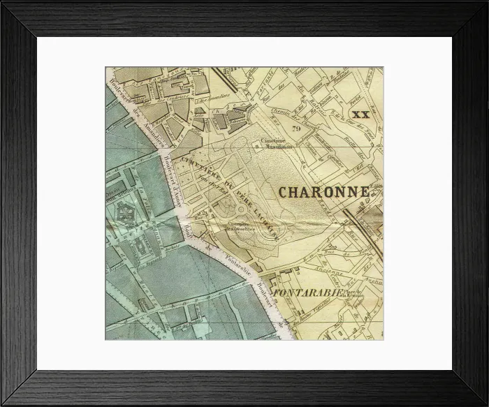 Framed Print : 1870 Hachette Pocket Map of Paris, France Framed Print : 1870 Hachette Pocket Map of Paris, France