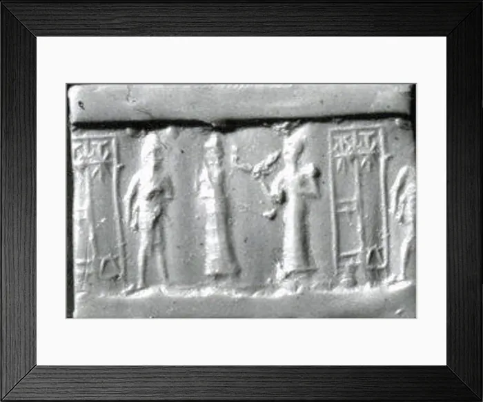 Framed Print : Cylinder seal ca. 19th-16th century B Framed Print : Cylinder seal ca. 19th-16th century B