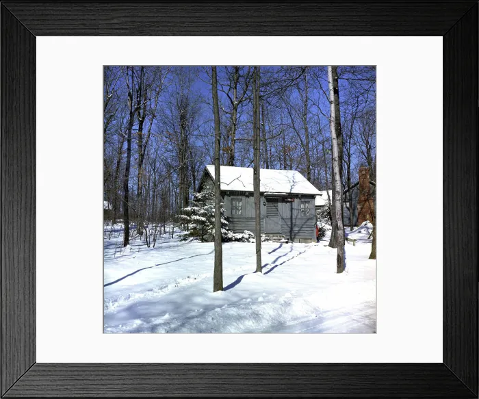 Framed Print : Camp David in the snow, views. Hawthorn Cabin at Camp David Framed Print : Camp David in the snow, views. Hawthorn Cabin at Camp David