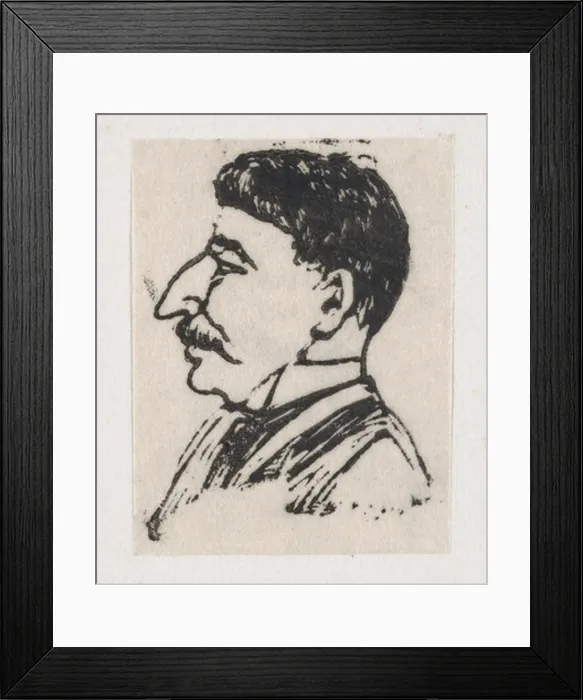 Framed Print : A profile of a man with a dark mustache and big nose ca Framed Print : A profile of a man with a dark mustache and big nose ca