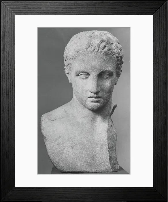 Framed Print : Marble bust of a youth 1st or 2nd century A Framed Print : Marble bust of a youth 1st or 2nd century A