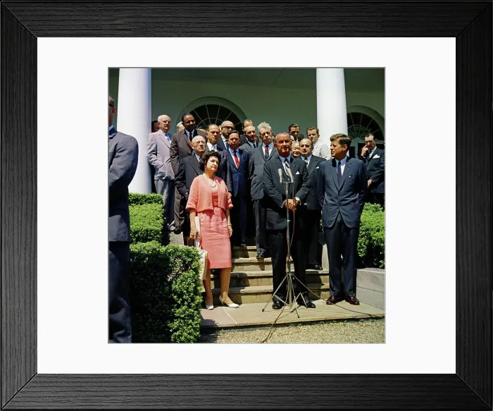 Framed Print : Welcoming ceremony upon the return of Vice President Lyndon B Framed Print : Welcoming ceremony upon the return of Vice President Lyndon B