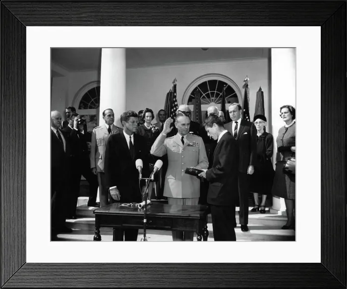 Framed Print : Swearing-in ceremony, Gen. Maxwell Taylor Framed Print : Swearing-in ceremony, Gen. Maxwell Taylor