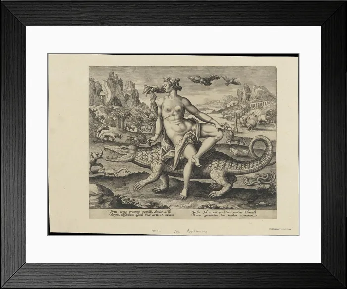 Framed Print : Allegory of Africa, from the Four Continents 1580-1600 Adriaen Collaert Netherlandish Framed Print : Allegory of Africa, from the Four Continents 1580-1600 Adriaen Collaert Netherlandish