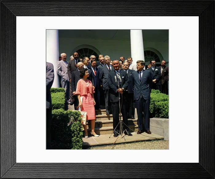 Framed Print : Welcoming ceremony upon the return of Vice President Lyndon B Framed Print : Welcoming ceremony upon the return of Vice President Lyndon B