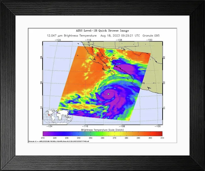 Framed Print : Hurricane Hilary Captured by NASA's AIRS
