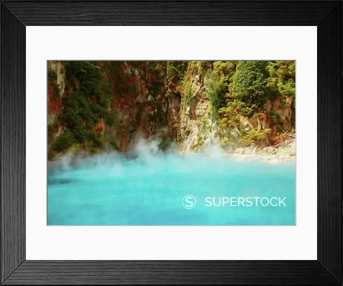 Framed Print : Inferno Crater Lake in Waimangu volcanic valley, New Zealand