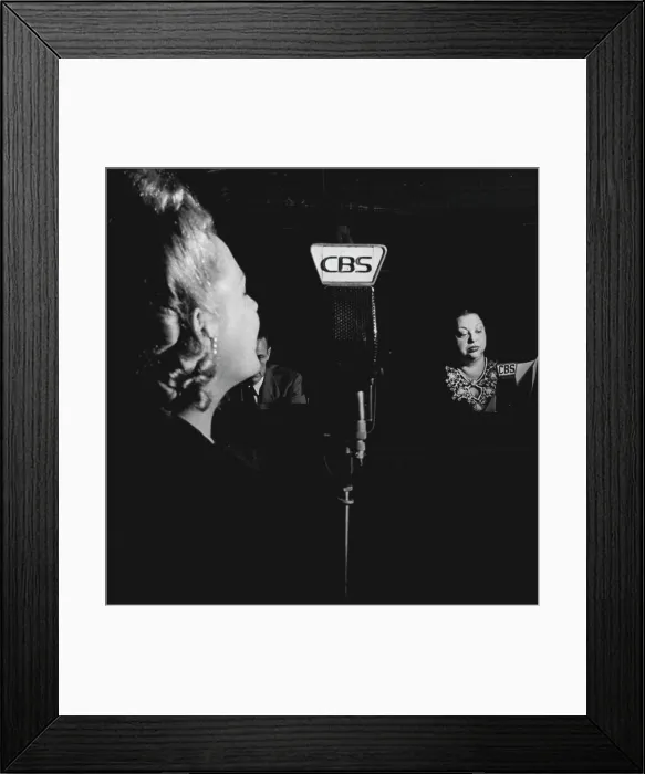 Framed Print : Bessie Mack, right, listens from control booth as model Helen Manning auditions with The Man I Love. March 25, 1948 Framed Print : Bessie Mack, right, listens from control booth as model Helen Manning auditions with The Man I Love. March 25, 1948