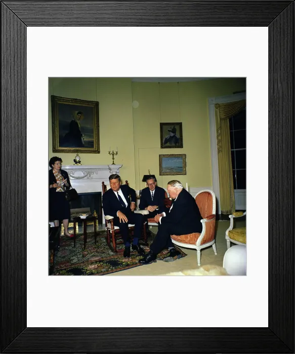 Framed Print : Meeting with Ludwig Erhard, Vice Chancellor of West Germany Framed Print : Meeting with Ludwig Erhard, Vice Chancellor of West Germany
