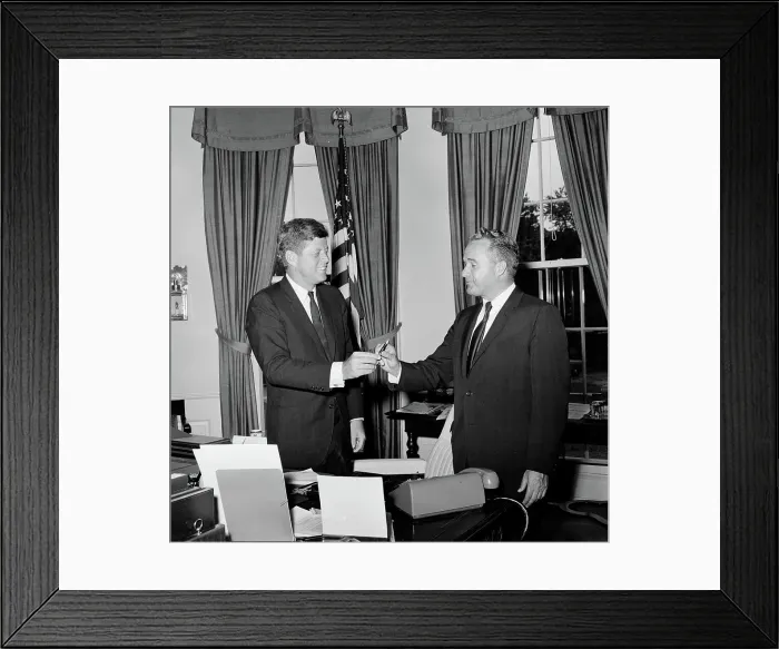 Framed Print : Meeting with Governor Terry Sanford of North Carolina