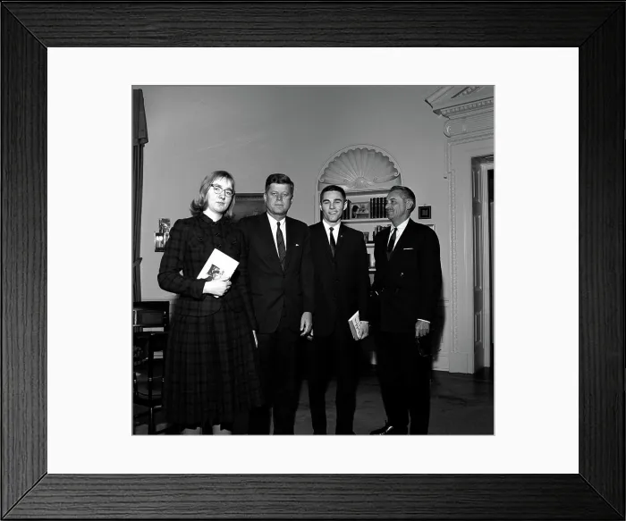 Framed Print : Visit of winners of the American Broadcasting Company (ABC) Essay Contests Edward P