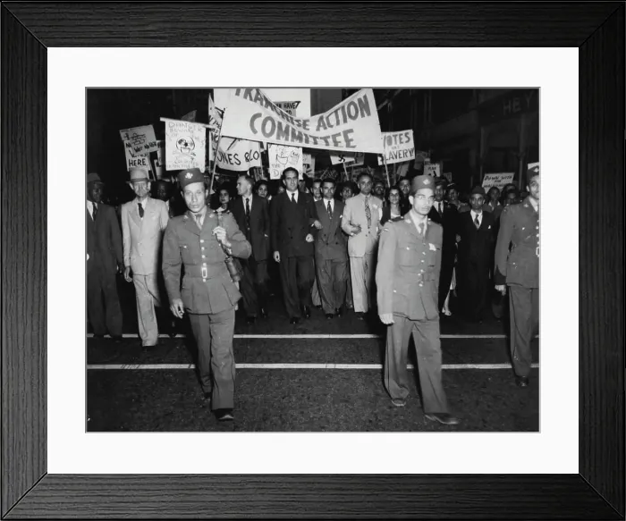 Framed Print : Voters Protest in Cape Town.Photo Shows: The huge procession marching through the streets of Cape Town