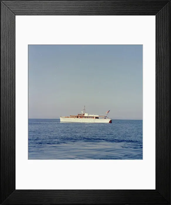 Framed Print : Christmas Day, Palm Beach. View of the Presidential yacht, Honey Fitz, at sea off the coast of Palm Beach, Florida Framed Print : Christmas Day, Palm Beach. View of the Presidential yacht, Honey Fitz, at sea off the coast of Palm Beach, Florida