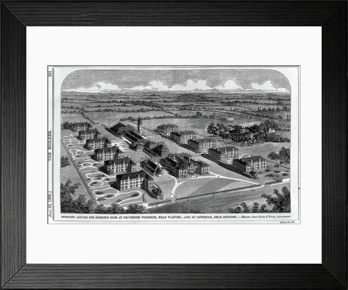Framed Print : Proposed asylum for imbecile poor at Caterham, Surrey Framed Print : Proposed asylum for imbecile poor at Caterham, Surrey