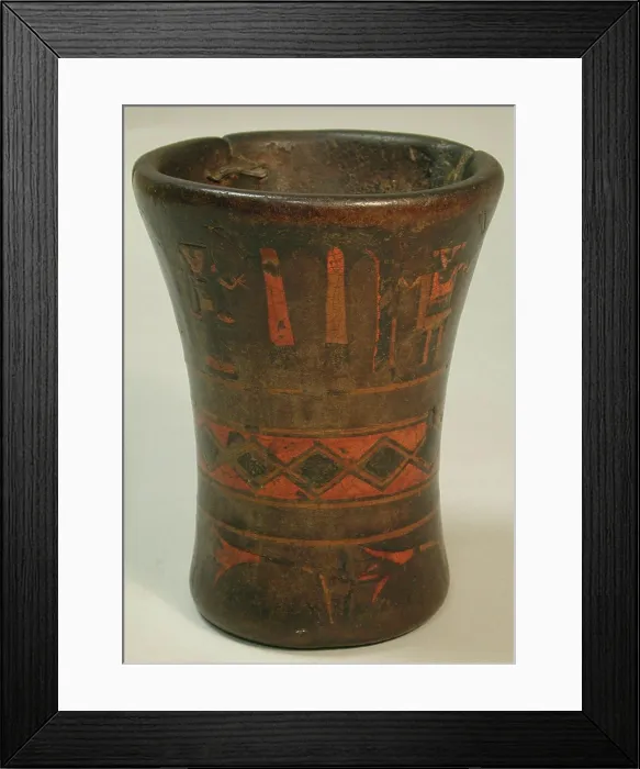 Framed Print : Kero 16th-17th century Quechua The counterpoised figures depicted here may echo the traditional Andean worldview of Framed Print : Kero 16th-17th century Quechua The counterpoised figures depicted here may echo the traditional Andean worldview of