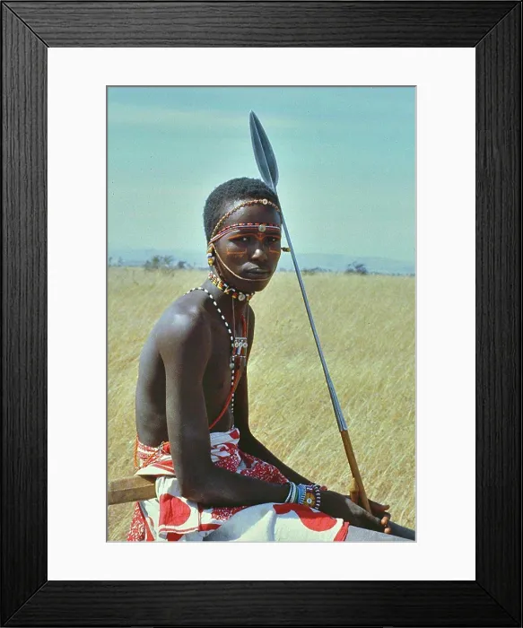 Framed Print : Young warrior ( Moran) of the Samburu tribe, Kenya, Africa. 1981 Framed Print : Young warrior ( Moran) of the Samburu tribe, Kenya, Africa. 1981