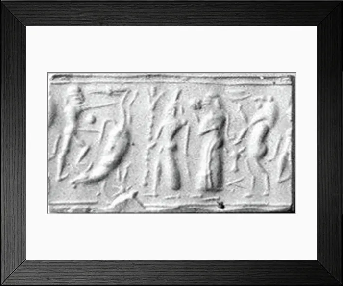 Framed Print : Cylinder seal ca. late 2nd millennium B Framed Print : Cylinder seal ca. late 2nd millennium B