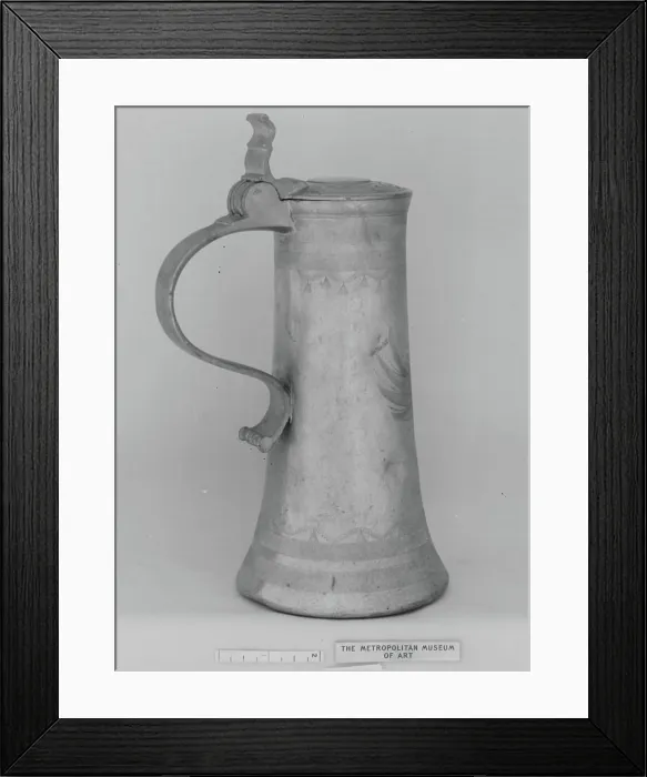 Framed Print : Tankard or flagon dated 1749 German. Tankard or flagon. German. dated 1749. Pewter. Metalwork-Pewter Framed Print : Tankard or flagon dated 1749 German. Tankard or flagon. German. dated 1749. Pewter. Metalwork-Pewter