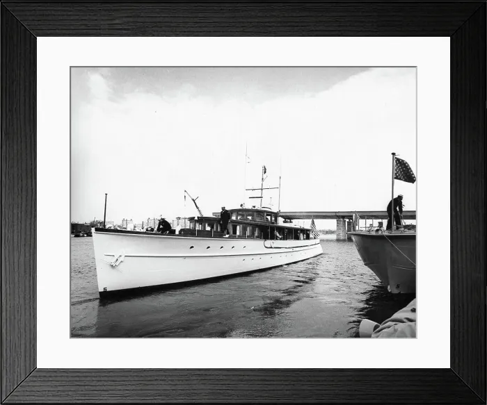 Framed Print : Meeting aboard the 'Honey Fitz' with Harold Macmillan Framed Print : Meeting aboard the 'Honey Fitz' with Harold Macmillan