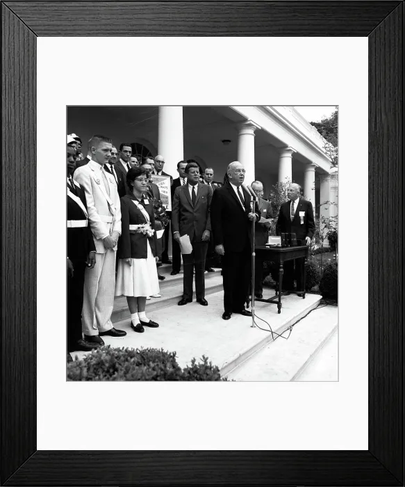 Framed Print : Presentation of the American Automobile Association (AAA) Lifesaving Awards in the Rose Garden Framed Print : Presentation of the American Automobile Association (AAA) Lifesaving Awards in the Rose Garden