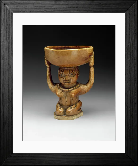 Framed Print : Ifa Divination Vessel: Female Caryatid (Agere Ifa) 17th-19th century Yoruba peoples