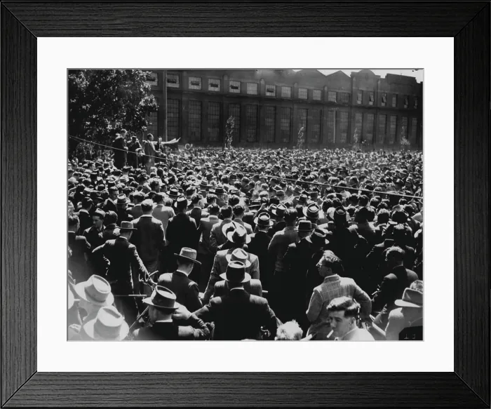 Framed Print : Mop work meetings. November 04, 1948 Framed Print : Mop work meetings. November 04, 1948