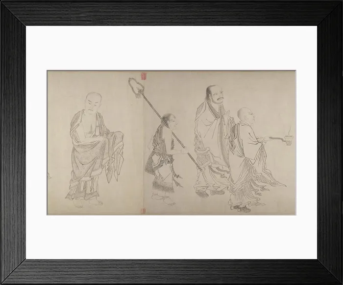 Framed Print : The Sixteen Luohans 16th century Attributed to Qiu Ying Chinese Best known for his paintings rendered in brilliant Framed Print : The Sixteen Luohans 16th century Attributed to Qiu Ying Chinese Best known for his paintings rendered in brilliant