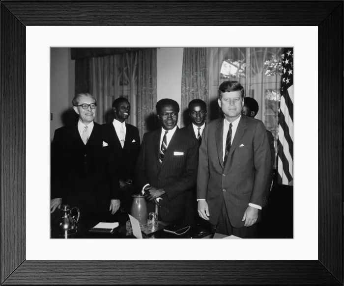 Framed Print : Meeting with Apollo Milton Obote Framed Print : Meeting with Apollo Milton Obote