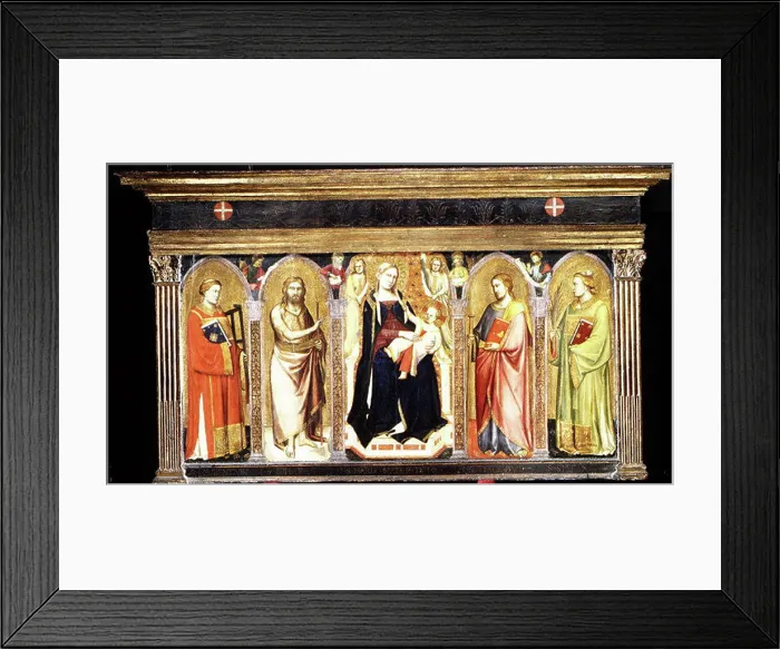 Framed Print : Madonna and Child Enthroned with Saints ca