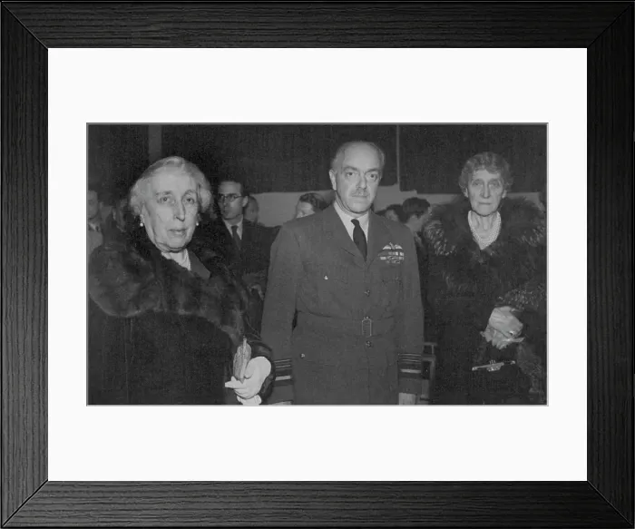 Framed Print : Princess AT R.A.F. Concert -- Princess Helena Victoria and Princess Marie Louise with Air Marshal Sir A Framed Print : Princess AT R.A.F. Concert -- Princess Helena Victoria and Princess Marie Louise with Air Marshal Sir A