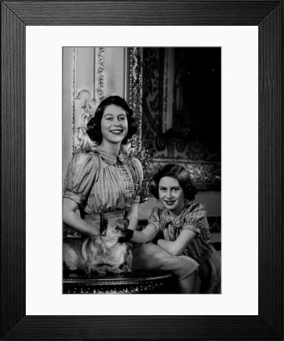 Framed Print : Princess Elizabeth and Princess Margaret Rose. February 22, 1944. (Photo by Marcus Adams) Framed Print : Princess Elizabeth and Princess Margaret Rose. February 22, 1944. (Photo by Marcus Adams)