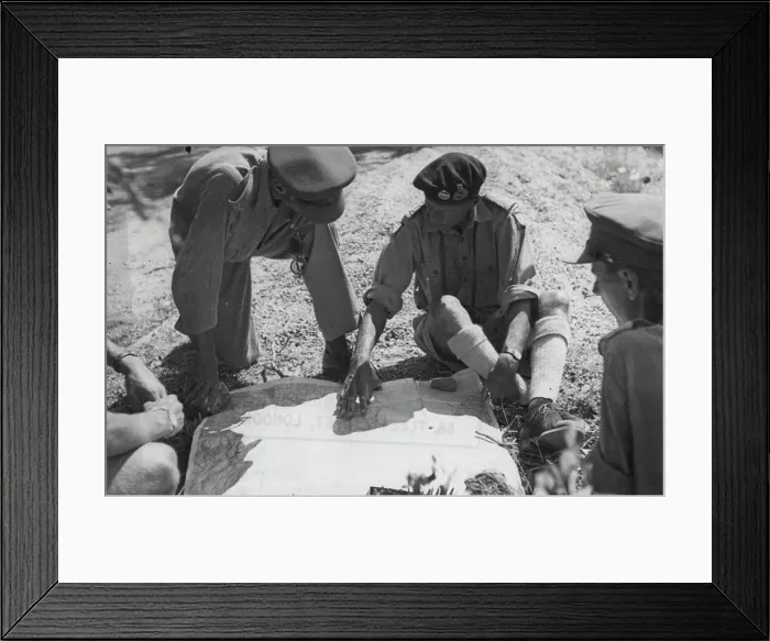 Framed Print : Before The Italian Surrender -- General Montgomery in Italy - General Montgomery in conference ***** senior officers Framed Print : Before The Italian Surrender -- General Montgomery in Italy - General Montgomery in conference ***** senior officers