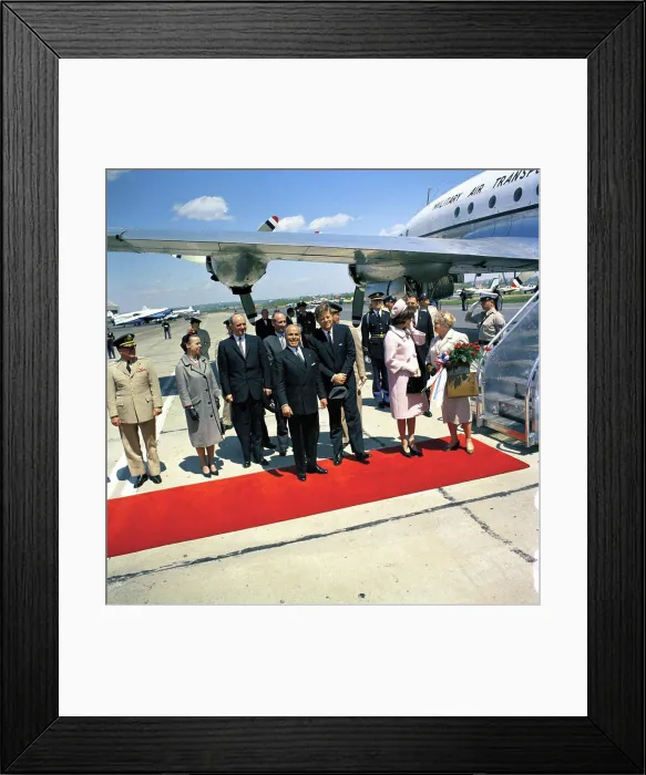 Framed Print : Arrival ceremonies for Habib Bourguiba